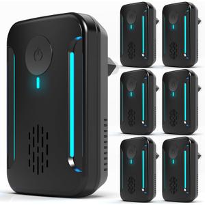 2025 Upgraded Ultrasonic Repeller & Insect Indoor Repeller, Ultrasonic and Repellent for Roach, Rodent, Mouse,Bugs,Mice,Spider,Ant,Electronic Plug in Pest Control,2 Mode Switching,6 Packs