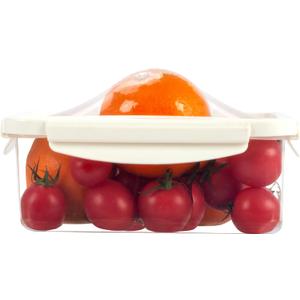 Food Storage Containers with Silicone Stretch Pods for Food Storage in Fridge Reusable Plastic Food Saver with Elastic Lids Fresh Pod for Onions Kitchen Storage and Organization (M)