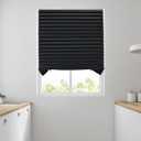 Mirrotek Pleated Window Paper Shades Room Darkening Blinds Black 36" x 69" (Pack of 6 Temporary Shades)