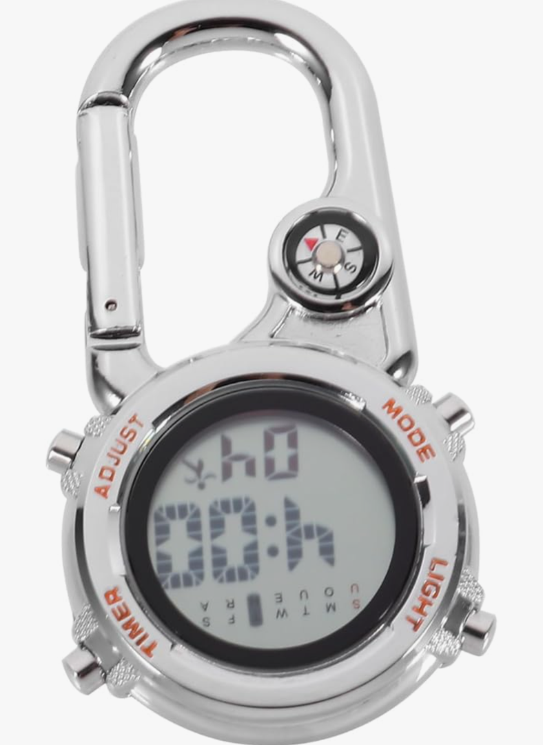 BESPORTBLE Mini Carabiner Watch Waterproof Outdoor Hanging Watch for Men's Adventure Timekeeping