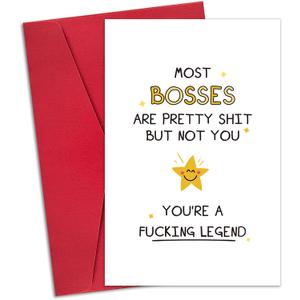 5 x Ogeby Funny Boss Day Card Gifts for Her Him, Happy Boss's Day Card for Boss Women Men, Boss Appreciation Card for Manager Leader, Boss Day Card from Group Employee, Humorous Retirement Card for Boss (legend)