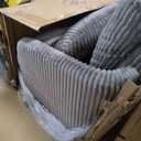 Signature Design by Ashley Tie-Breaker Swivel Glider Recliner, 2 Bolster Pillows, Hidden Storage, Fabric Upholstery, 41.38" W x 40.25" D x 39.75" H, Light Gray
