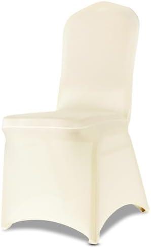 LIUJIAYI 50 Pcs Ivory Stretch Chair Covers - Premium Polyester Spandex Slipcovers for Wedding, Party, Banquet, Dining & Event Chairs