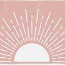 Pink Boho Beach Towel 30x60 Inch, Minimalist Abstract Mid Century Modern Boho Sunshine Oversized Bath Pool Swim Towels Blanket for Bathroom Travel Swimming Camping Picnic Sport