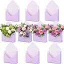 Geyee 10 Pcs Graduation Florist Bouquet Envelope Boxes Class of 2026 Purple Flower Bouquet Packaging Gift Paper Wrapping Flower Bags for Arrangements Wedding Party Birthday, 9.3 x 3 x 13.8''