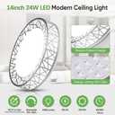 Lightania 14 Inch Flush Mount Ceiling Light, Modern Brushed Nickel LED Ceiling Light Fixture, 24W 2400LM 2700-6500K Adjustable, Dimmable Ceiling Lights for Bedroom, Kitchen, Hallway, Bathroom, ETL