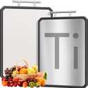 Titanium Cutting Boards for Kitchen, Large 16x11 Inch Pure Titanium and Wheat Straw PP Double Sided Chopping Board, Dishwasher Safe, Easy to Clean