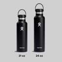 Hydro Flask Water Bottle - Insulated Stainless Steel - Non Spill, Leakproof in 21 Oz Black