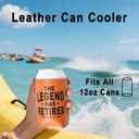 3 x Christmas Gifts for Dad from Daughter, Son for Fathers Day, Birthday Gifts for Dad, Him, Husband, Grandpa, Retirement Gifts for Men, Leather Can Cooler for Mens 12oz (Legend)