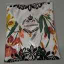 Gardenwed Chiffon Floral Dresses Summer Sun Beach Dresses for Women with Elastic Waist (White, XXXL)