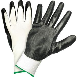 West-Chester 37125/L5P Dipped Gloves Blk L 5P, White & Black