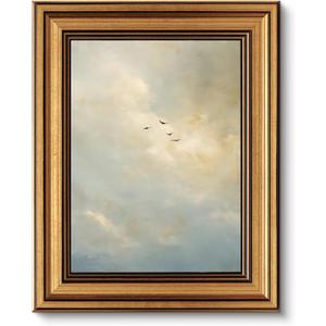 VIYYIEA Vintage Gold Framed Wall Art for Living Room,Above The Clouds-(10L x 8W)