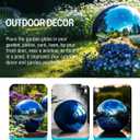 12 Inch Stainless Steel Gazing Ball, Blue Mirror Sphere for Garden Décor