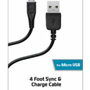 ZGear Micro USB Data Sync and Charge Cable - Black