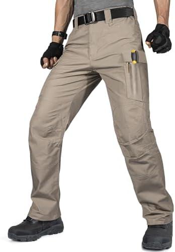 FREE SOLDIER Men's Tactical Pants Water Resistant Ripstop Cargo Work Lightweight EDC Hiking Pants with Multi Pockets 38W/28L