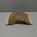 FlidRunest Conure Ladder Perch for Cage, Bird Seagrass Ladder Bridge Exercise Stands, Natural Hand-Woven Parrot Net Climbing Chewing Hammock, Cage Accessories for Lovebird Conure Budgie Parakeet