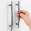 ASKANO 10 Pack 5 Inch Hole Centers, Curved Antique Iron Cabinet Pulls Antique Silver Cabinet Handles Vintage Iron Kitchen Hardware for Cabinets ZP2204 Drawers Bedroom Dresser Bathroom Vanity Cupboard