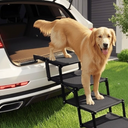 Oiilores Foldable Dog Stairs for Large Dogs - Extra Wide Pet Ramp for Cars, SUV, Non-Slip Surface, Supports Up to 250 Lbs, 4 Steps