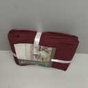 NEXHOME PRO Duvet Cover Set Kids Twin Size Linen Look Textured Organic Natural 100% Washed Cotton Duvet Cover Burgundy Dark Red 2 Pieces Bedding Set with Zipper Closure, Breathable (No Comforter)