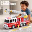 JOYIN Extra Large Toddler Fire Truck Toys for Boys with 33-inch Ladder, Lights & Sprinkler Pump, Big Emergency Vehicle, Kids Toys for Age 3, 4, 5, 6, 7, Christmas Birthday Gift for Grandkids