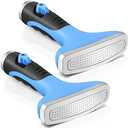 Dreyoo Fan Spray Nozzle for Garden Hose, Heavy Duty Garden Hose Head Spray for Watering Wand with Flow Control and Ergonomic Insulated Grip, Blue (2 Pack)