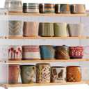 Coffee Mug Holder Wooden Cup Station Organizer 4-Tier Cup Holder for Coffee Bar Mug Display Rack for Countertop Mug Holder Shelf for Home Kitchen Pine Wood