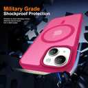 ORETECH Magnetic for iPhone 13 Case, [Compatible with Mag-Safe][2 Pcs Screen Protectors][15 FT Drop Protection], Frosted Translucent Shockproof Protective Phone Case for iPhone 13 Cover, Hot Pink