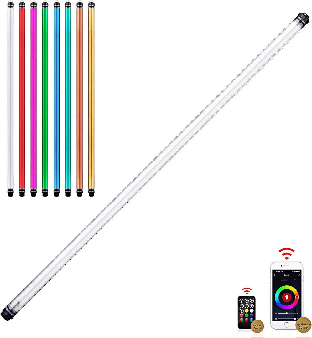 P120 RGB Handheld Photography Light, APP Control 1350 Lumen LED Video Light Wand 360Full Color 12 Lighting Modes CRI95 IP68 Waterproof Built-in Rechargeable Battery 3000k 5750k Colorful Stick