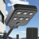 Ofuray Of-5000W Solar Street Lights Outdoor  Super Flood Lighting 60LED, Lights up 2,200 sq.ft with Motion Sensor, 18Ah Power Solar Panel, IP67 Dusk to Dawn Security Commercial for Yard, Parking Lot