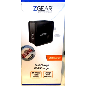 ZGEAR Fast Charge Wall Charger USB Charger 24W Two Port