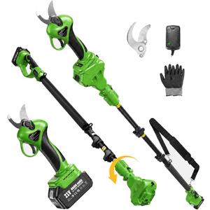 TaskStar 6-in-1 Pole Pruning Shears: 1.4" Max Power Pruner with 4.9-9 ft Pole for Cordless Tree Trimming, Brushless Motor, 4.0Ah Battery, SK5 Blade, 3 Modes Branch Cutter for Garden Maintenance