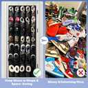 35Large Pockets Over The Door Shoe Organizer, Mesh Pockets Shoe Holder Rack, Capacity hanging shoe organizerdoor shoe rack With 4 Metal Hook. (66.9" X 27.1", Grey)