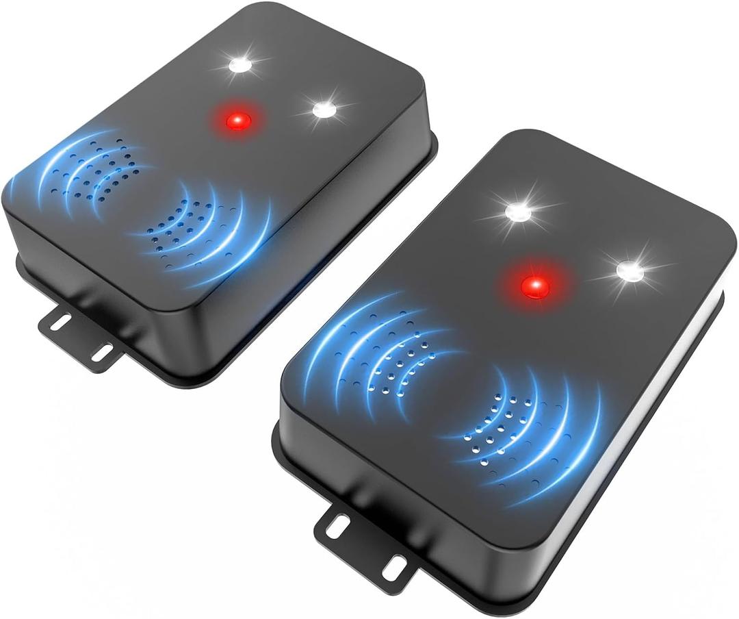 2026 Upgraded Rodent Repellent for Car Engines Mouse Repellent Ultrasonic Pest Control Repeller for Squirrel Rat Battery Operated Repellent Under Hood Keep Rodent Out of Car, Attic, Garage, 2 Pack