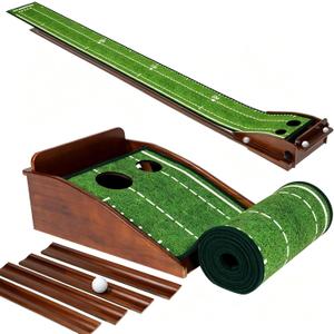 Dachenus Putting Green Indoor Mat Outdoor Golf Putting Mat with Automatic Ball Return - Ideal for Home, Office, and Outdoor Use, 1'5" x 1'1" (L x W)