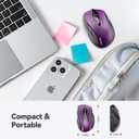 TECKNET Wireless Mouse, 2.4G Ergonomic Optical Mouse, Computer Mouse for Laptop, PC, Computer, Chromebook, Notebook, 6 Buttons, 24 Months Battery Life, 2600 DPI, 5 Adjustment Levels - Purple