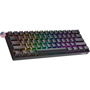 Geeky GK61 SE 60% | Mechanical Gaming Keyboard | 61 Keys Multi Color RGB LED Backlit for PC/Mac Gamer | ANSI US American Layout (Black, Mechanical Speed Yellow)