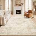 Garvee 8x10 Area Rug Vintage Boho Beige Washable Living Room Rug Non Slip