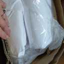 4 Panel White Ceiling Drapes - Premium Polyester Wedding Arch Draping Fabric - 5ft x 10ft - Decorations for Party, Ceremony, Stage