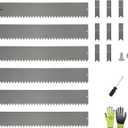 A ANLEOLIFE 6 Pack 40" LX 6" H Galvanized Steel Garden Landscape Edging, Powder Coated Bendable Hammer-in Lawn Border with Gloves and 10 Stakes (20FT Total) (6 inch Tall, Quartz Grey)