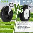 Upgraded 16" Flat Free Wheelbarrow Wheels and Tires, 4.80/4.00-8 Solid Wheelbarrow Tires with 5/8"&3/4" Bearings,14"-16" Universal Fit Wheelbarrow Wheels for Wheelbarrows/Garden Trailer