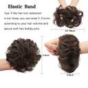 FESHFEN 100% Human Messy Bun - Human Hair Bun Real Elastic Scrunchies Hair Pieces Soft Fluffy Wavy Ponytail Extensions Updo Chignon Hairpieces for Women, Brown
