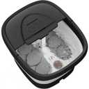 Collapsible Foot Spa with Heat and Remote, Heated Foot Bath Massager with Timer, and 24 Motorized Shiatsu Massage Balls, Foot Soaking Tub Supports Hot/Cold Water Soaking (Black)