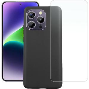 Cover for Oukitel P1 Phone Case(6.70"),Bumper Shockproof TPU Protective,Screen Protector [1 Pack] Black