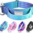 Tactical Dog Collar, 1.5" Wide Thick Heavy Duty Dog Collar with Handle, Soft Neoprene Padded Military-Grade Nylon Training Collar with Quick Release Metal Buckle for Large Dogs (Blue, L,XL) (Neck Girth: 16-22.8)