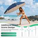 JEAREY 6.5ft Sun Shade Umbrellas, Portable Umbrella with Stand, Lightweight Sun Protection Free Standing Sport Umbrella for Outdoor Sports, Camping, Fishing, Patio, Beach, Navy