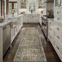 Brown Runner Rug 2x6 Vintage Area Carpet Hallway Long Indoor Kitchen Washable Living Room Low Pile Traditional Distressed Retro Accent Throw Rug Non Slip Laundry Bathroom Office Dining Room