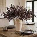 PERFNIQUE 6 Pack Artificial Plum Cimicifuga Leaf Sprays, 32" Faux Ramosa Branches for Vase, Fall Floral Stems for Table Centerpiece, Farmhouse, Wedding, Mantel, or Halloween Decor
