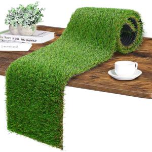 GLOBREEN Artificial Grass Table Runner 36 Inches for Football Golf Sport Themed Party Decor Easter Table Centerpiece Birthday Baby Shower (12" x 36")