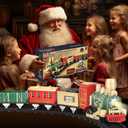 Electric Train Set for Kids Ages 4-8, Complete Toy Train with Lights & Sounds, Train Toys with Cars & Tracks for Christmas and All-Year Play