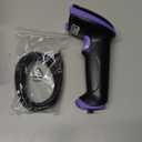 Tera Barcode Scanner Wireless Versatile 2in1 (2.4Ghz Wireless+USB 2.0 Wired) with Battery Level Indicator, 328 Feet Transmission Distance Rechargeable 1D Laser Bar Code Reader Handheld 5100 Purple